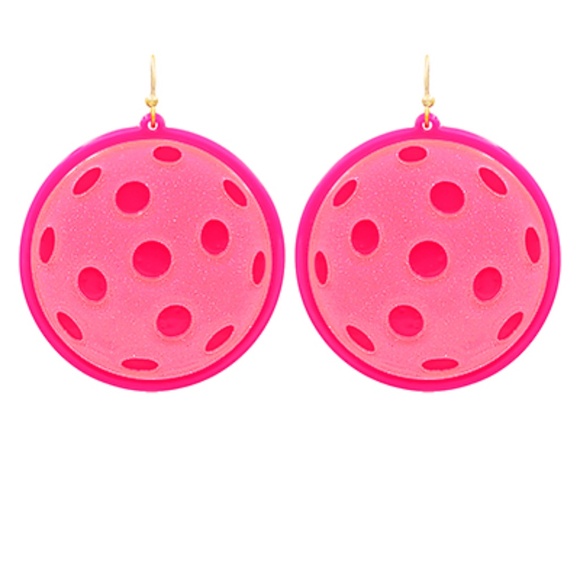 Pickleball Acrylic Earrings - Picture 2 of 3